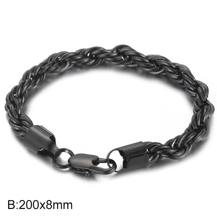 Herren Armband aus 18k vergoldetem Edelstahl - Geflochtenes Twisted Seil Design