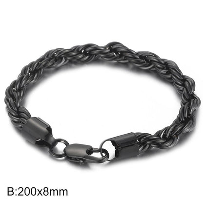Herren Armband aus 18k vergoldetem Edelstahl - Geflochtenes Twisted Seil Design