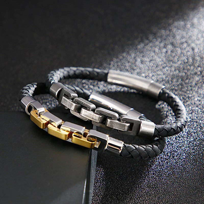 Herren Armband aus 316 Edelstahl & Leder – Robust & Hypoallergen