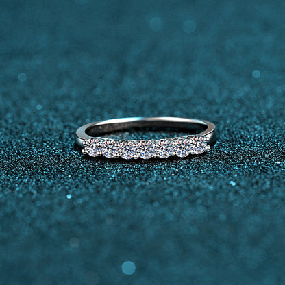 7-Prinzessinnen Zirkonia Ring (7 Steine) – 925er Sterlingsilber rhodiniert