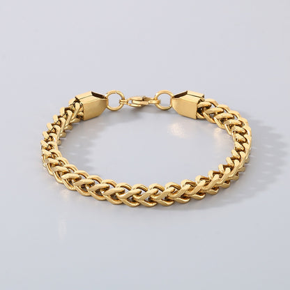 Minimalistische Kubaketten-Armbänder für Paare – Mit strukturiertem Wirbelmuster und Hochglanzschliff