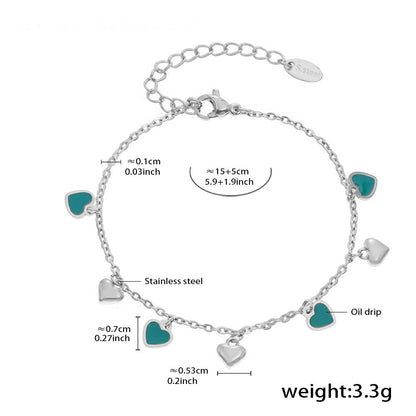 Mehrfarbige Grün-Herz-Kollektion – 18K vergoldeter Edelstahl Schmuck als Armband oder Halskette (wahlweise Gold- oder Silberoptik)