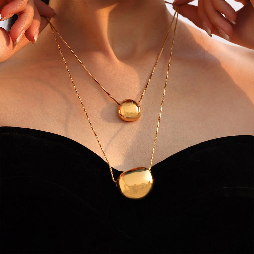 Minimalistische Rund-Anhängerkette – 18K Echtgold-Vergoldung oder Edelstahl-Optik (wahlweise)