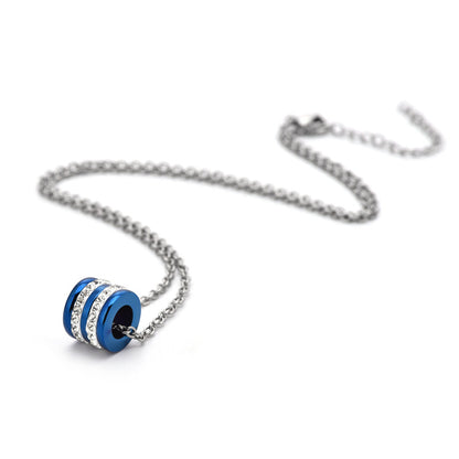 Zylinder Paar Ketten - Titanstahl Partner Anhänger - Schlichter Couple Schmuck