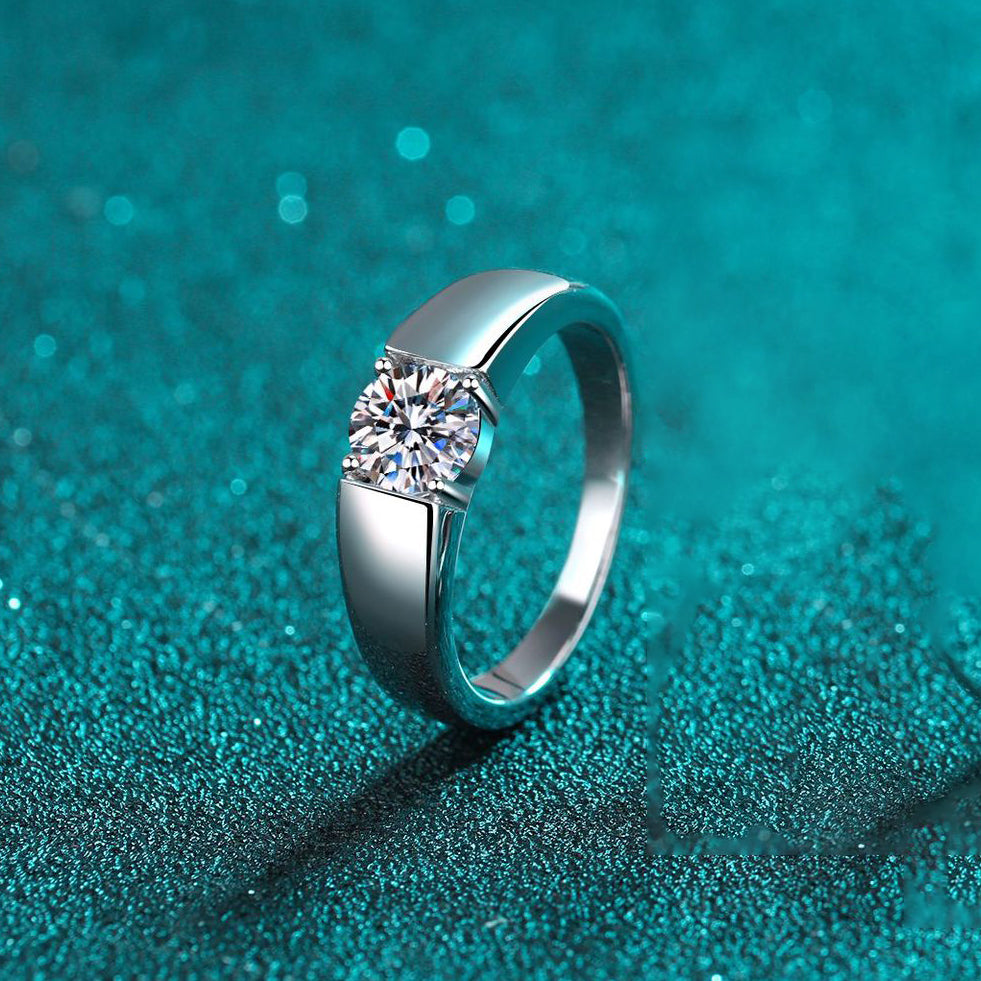 Zirkonia-Paarringe (1ct) | 925 Sterlingsilber mit Rhodium-Plattierung - Für Ihn & Sie