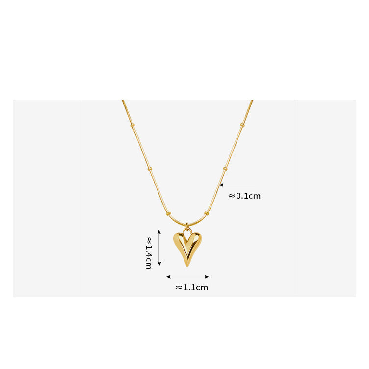 Minimalistisches Herz-Anhänger Halskette - 18K Echtgold Vergoldung / Edelstahl / Roségold (3 Farben)