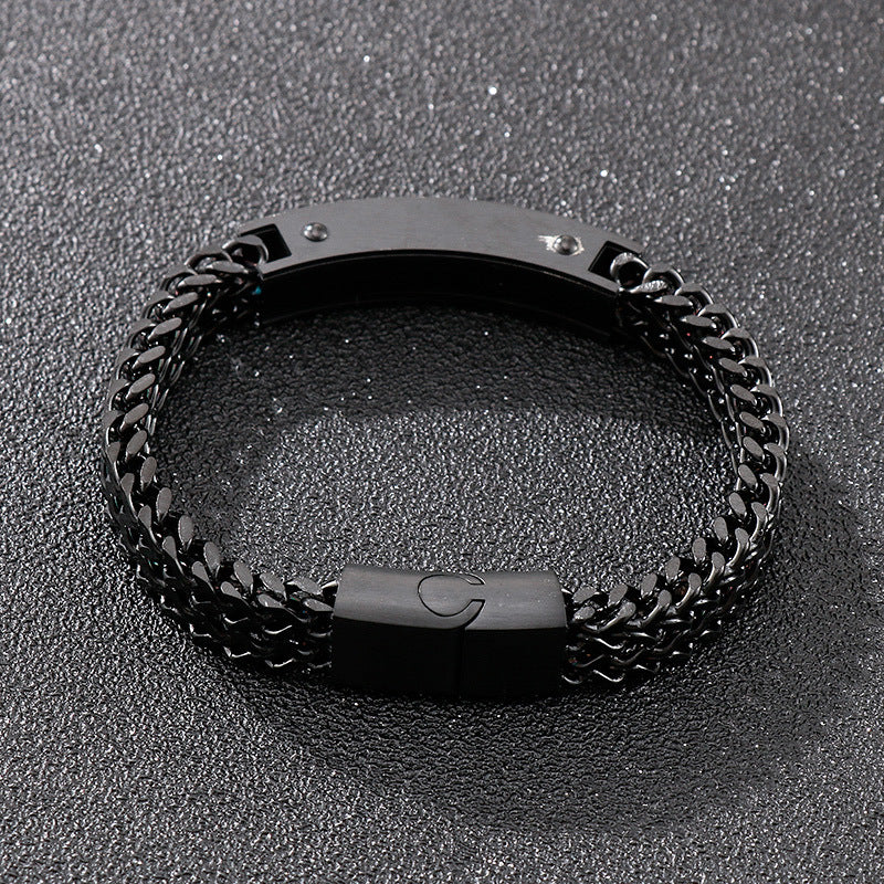 Punk Armband für Herren aus Edelstahl-Würfelkette mit Magnetverschluss – Robust & Rebellisch