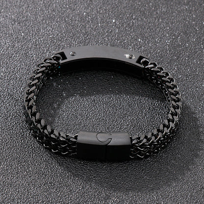 Punk Armband für Herren aus Edelstahl-Würfelkette mit Magnetverschluss – Robust & Rebellisch