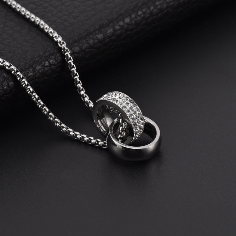 Titan Doppelring Kette - Schicker Herrenschmuck - Urbaner Unisex Style
