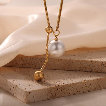 Perlmutt-Anhängerkette | Edelstahl mit 18K Gold oder Hochglanz-Silber - Elegantes Schmuckstück