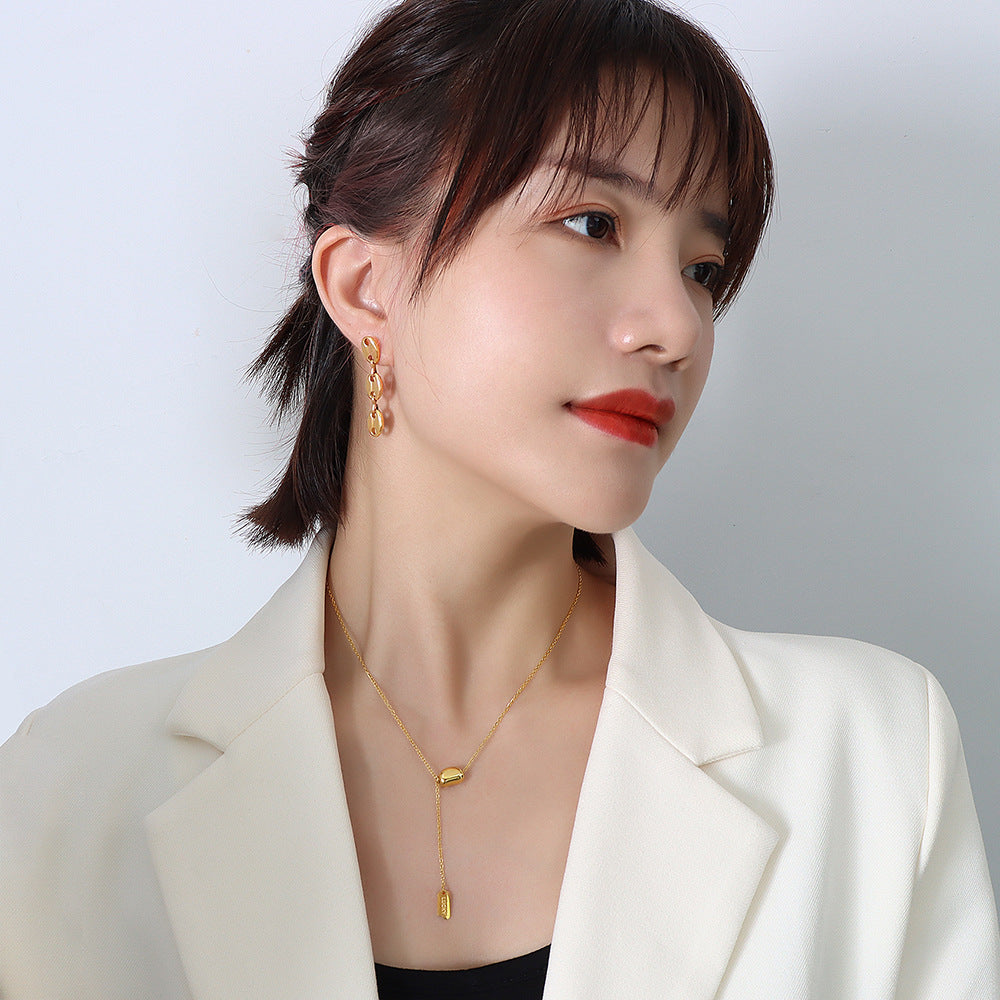 Goldene Schoten-Anhängerkette | Edelstahl mit 18K Gold oder Hochglanz-Silber - Minimalistischer Schmuck