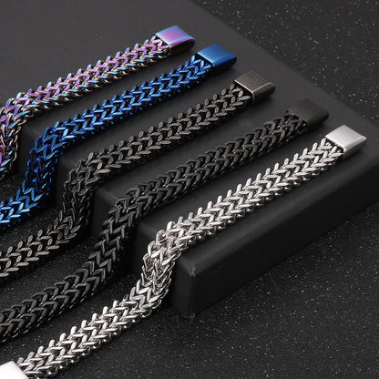 Titan Geflecht-Armband - Zweireihig - Schlichter Herrenschmuck
