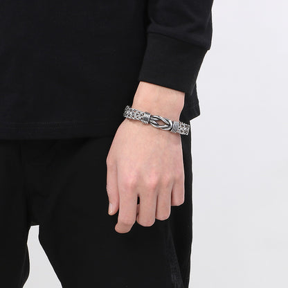 Edelstahl-Armband Herren mit robustem Zopfmuster - Zeitloses Design für Business & Freizeit