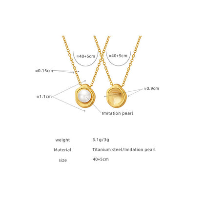 Muschelperlenkette aus Edelstahl | 18K Goldbeschichtet oder Hochglanz-Silberoptik