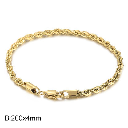 Herren Armband aus 18k vergoldetem Edelstahl - Geflochtenes Twisted Seil Design