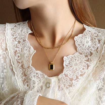 Moderne Acryl-Halskette mit kantigem Design – Stapelbarer Look in Gold oder Silber