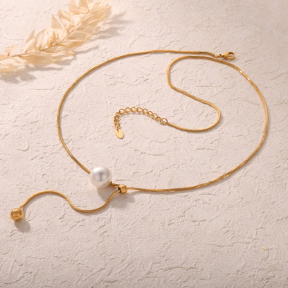 Perlmutt-Anhängerkette | Edelstahl mit 18K Gold oder Hochglanz-Silber - Elegantes Schmuckstück