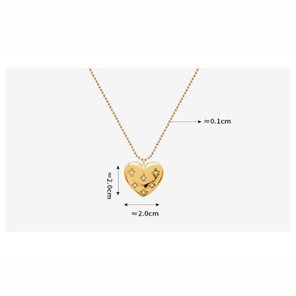 Romantische Herz-Anhängerkette mit funkelnden Zirkonia – Verstellbar in Gold oder Silber