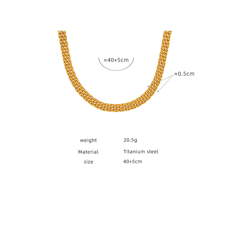 Retro geflochtene Edelstahlkette | Hochglanz-Silberoptik oder 18k Gold (2 Farben)