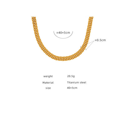 Retro geflochtene Edelstahlkette | Hochglanz-Silberoptik oder 18k Gold (2 Farben)