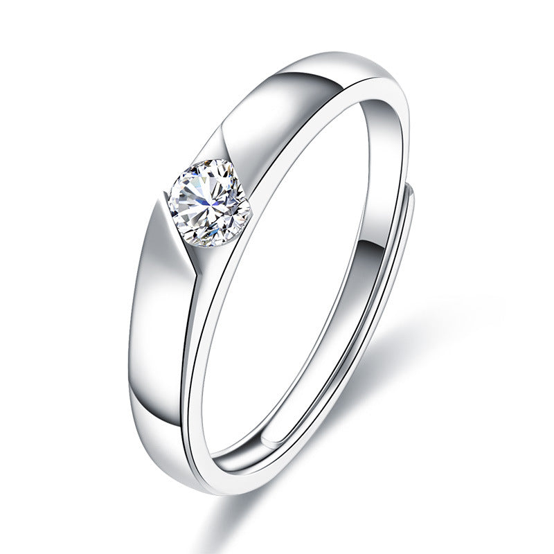 Echte Liebe hält ein Leben lang - Paarringe aus S925 Sterling Silber rhodiniert (weißgoldoptik) mit funkelnden Zirkonia-Steinen
