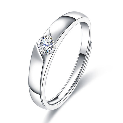 Echte Liebe hält ein Leben lang - Paarringe aus S925 Sterling Silber rhodiniert (weißgoldoptik) mit funkelnden Zirkonia-Steinen