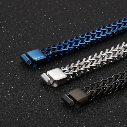 Titan Geflecht-Armband - Zweireihig - Schlichter Herrenschmuck