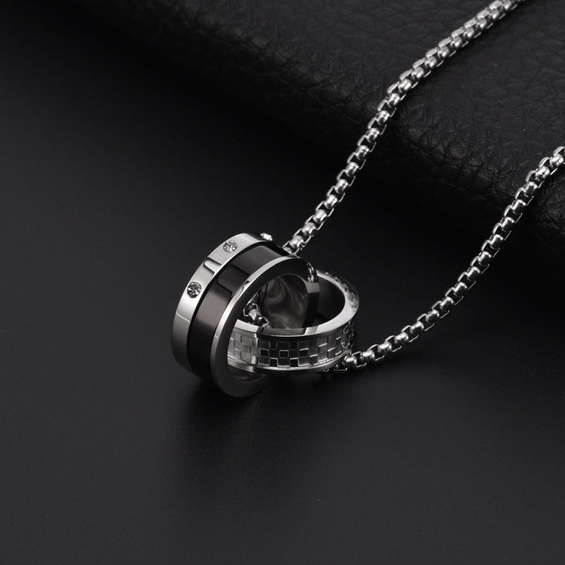 Titan Doppelring Kette - Schicker Herrenschmuck - Urbaner Unisex Style
