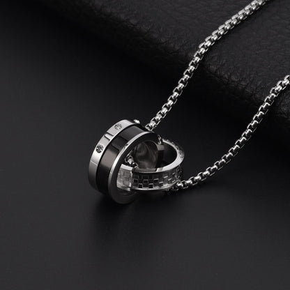 Titan Doppelring Kette - Schicker Herrenschmuck - Urbaner Unisex Style