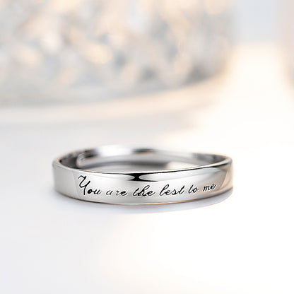 S925 Sterlingsilber 'You Are The Best To Me' Paarringe - Verstellbare Größe, rhodinierte Weißgold-Optik mit funkelnden Zirkonia-Steinen