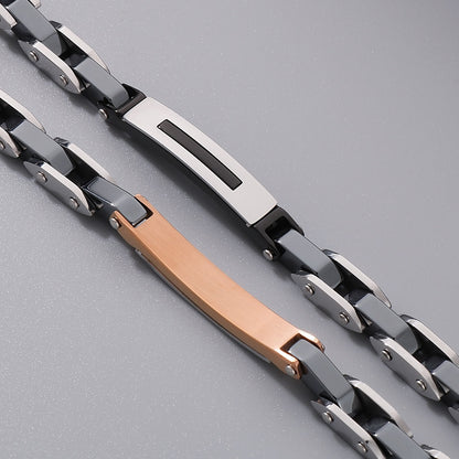 Edelstahl-Paararmbänder - Modernes Kettenarmband aus Titanstahl für Ihn & Sie