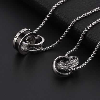 Titan Doppelring Kette - Schicker Herrenschmuck - Urbaner Unisex Style