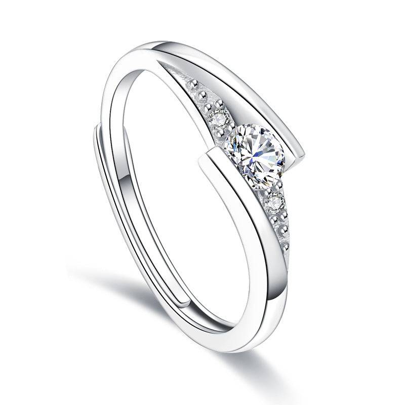 Echte Liebe hält ein Leben lang - Paarringe aus S925 Sterling Silber rhodiniert (weißgoldoptik) mit funkelnden Zirkonia-Steinen