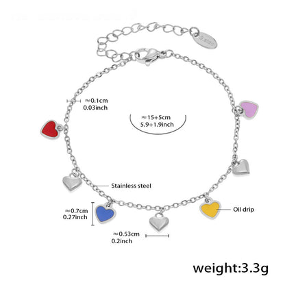 Mehrfarbige Grün-Herz-Kollektion – 18K vergoldeter Edelstahl Schmuck als Armband oder Halskette (wahlweise Gold- oder Silberoptik)