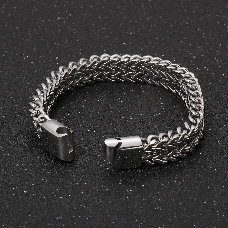 Titan Geflecht-Armband - Zweireihig - Schlichter Herrenschmuck