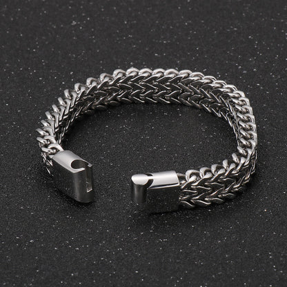 Titan Geflecht-Armband - Zweireihig - Schlichter Herrenschmuck