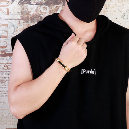 Punk Armband für Herren aus Edelstahl-Würfelkette mit Magnetverschluss – Robust & Rebellisch