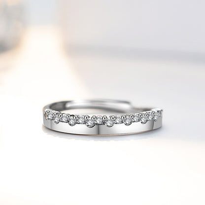 S925 Sterlingsilber 'You Are The Best To Me' Paarringe - Verstellbare Größe, rhodinierte Weißgold-Optik mit funkelnden Zirkonia-Steinen