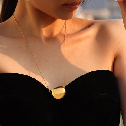 Minimalistische Rund-Anhängerkette – 18K Echtgold-Vergoldung oder Edelstahl-Optik (wahlweise)