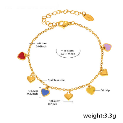 Mehrfarbige Grün-Herz-Kollektion – 18K vergoldeter Edelstahl Schmuck als Armband oder Halskette (wahlweise Gold- oder Silberoptik)