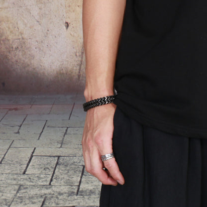 Titan Geflecht-Armband - Zweireihig - Schlichter Herrenschmuck