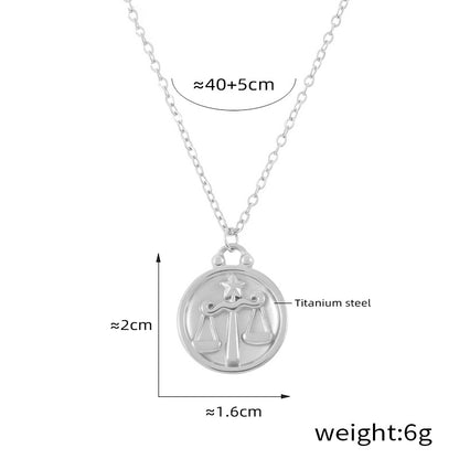 Edles Sternzeichen-Medaillon mit Relief – zeitloser Unisex-Kettenklassiker