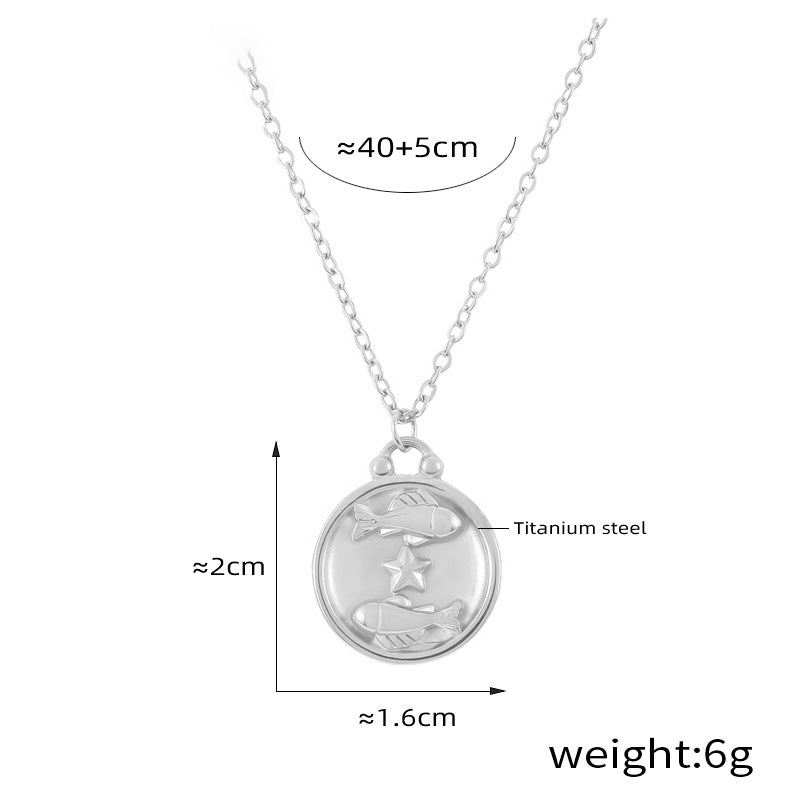 Edles Sternzeichen-Medaillon mit Relief – zeitloser Unisex-Kettenklassiker