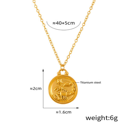 Edles Sternzeichen-Medaillon mit Relief – zeitloser Unisex-Kettenklassiker
