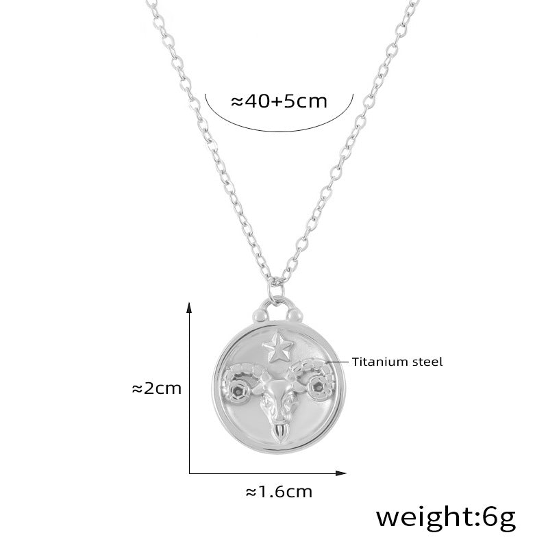 Edles Sternzeichen-Medaillon mit Relief – zeitloser Unisex-Kettenklassiker