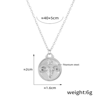Edles Sternzeichen-Medaillon mit Relief – zeitloser Unisex-Kettenklassiker
