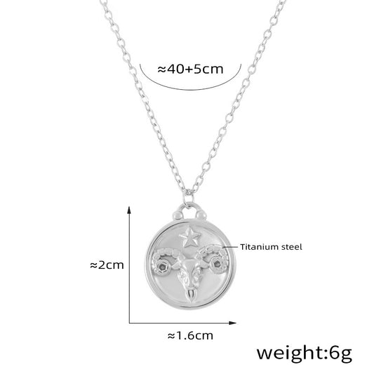 Edles Sternzeichen-Medaillon mit Relief – zeitloser Unisex-Kettenklassiker