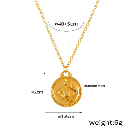 Edles Sternzeichen-Medaillon mit Relief – zeitloser Unisex-Kettenklassiker