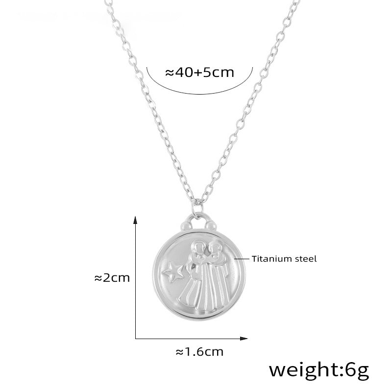 Edles Sternzeichen-Medaillon mit Relief – zeitloser Unisex-Kettenklassiker