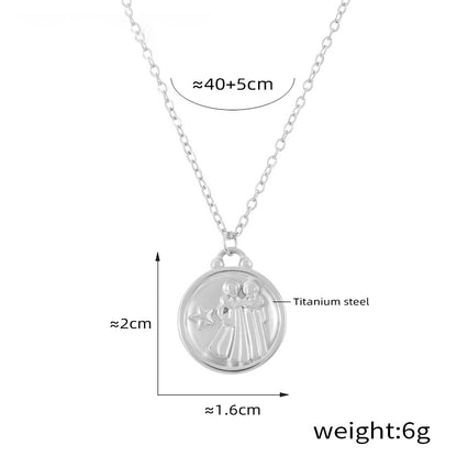 Edles Sternzeichen-Medaillon mit Relief – zeitloser Unisex-Kettenklassiker